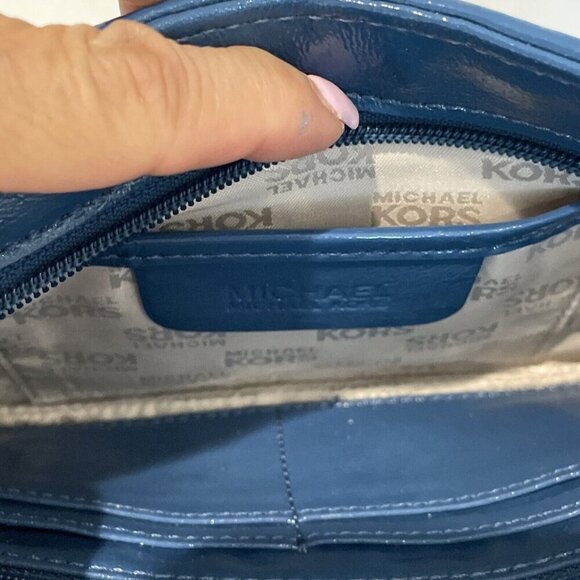 VTG Michael Kors Woven Clutch Shoulder Crossbody Bag Convertible Suede Leather - Picture 7 of 12